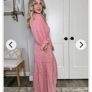 Pink Floral Maxi Dress